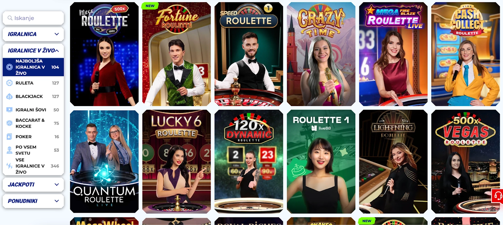 Namizne igre v Sportaza – ruleta, blackjack, poker in še več